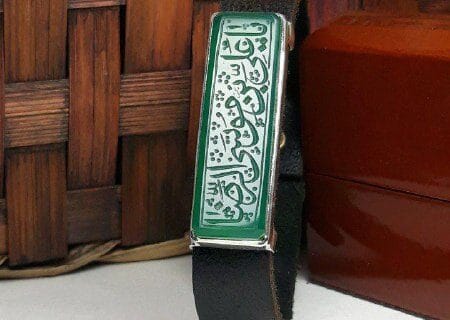 دستبند مردانه عقیق سبز کد 91