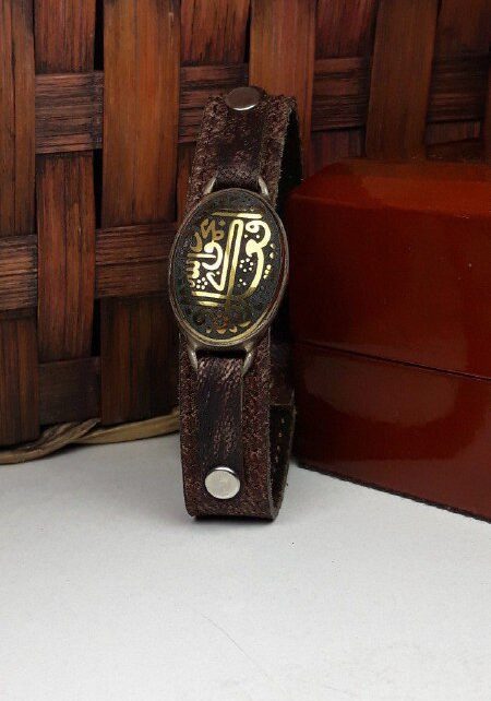 دستبند چرمی مردانه حدید خطی