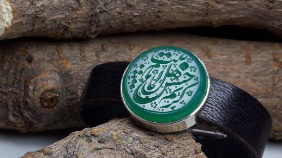 دستبند مردانه عقیق سبز کد 405
