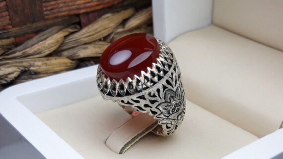 انگشتر مردانه عقیق یمنی کد 220