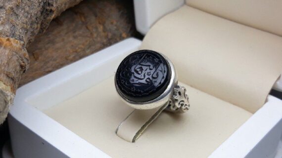 انگشتر مردانه عقیق مشکی کد 483