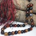تسبیح 33 دانه عقیق سلیمان تراش الماسی کد 475
