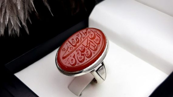 انگشتر مردانه عقیق قرمز کد 2036