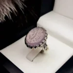 انگشتر مردانه عقیق کبود خطی کد 2092