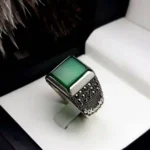 انگشتر مردانه عقیق سبز اسپرت کد 2050