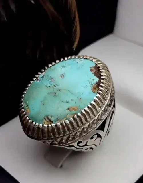 انگشتر مردانه فیروزه نیشابوری کد 2118