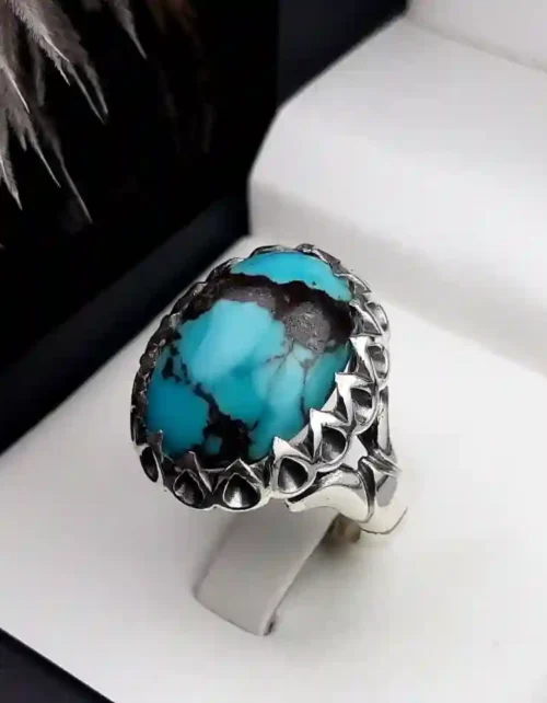 انگشتر مردانه فیروزه نیشابوری کد 2123