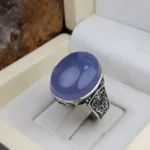 انگشتر مردانه عقیق یمنی کبود کد 2087