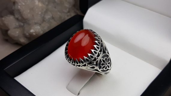 انگشتر مردانه عقیق یمنی کد 2077