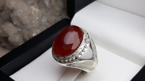 انگشتر مردانه عقیق یمنی کد 2080