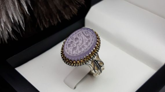 انگشتر مردانه عقیق کبود کد 2091