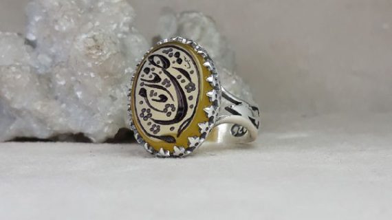 انگشتر مردانه عقیق زرد کد 2197