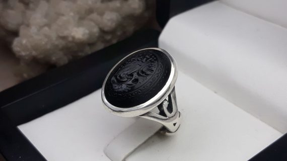 انگشتر مردانه عقیق مشکی کد 2203