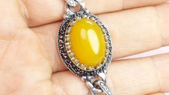 دستبند عقیق زرد کد ۱۴۶