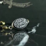 دستبند بافت‌دار عقیق مشکی خطی کد 3758 - تصویر 2