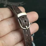 دستبند چرمی عقیق سبز خطی کد 3759 - تصویر 3