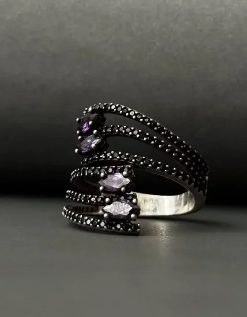 انگشتر نقره کد 3658 از نمای دیگر