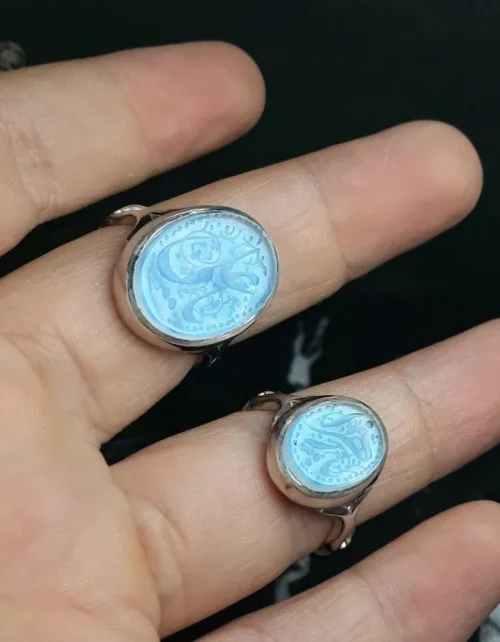 ست انگشتر نقره کد 3709 از نمای دیگر