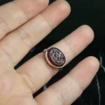 انگشتر عقیق کبدی خراسانی خطی کد 3715