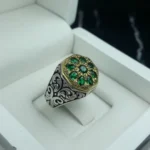 انگشتر طرح زمرد کد 3717