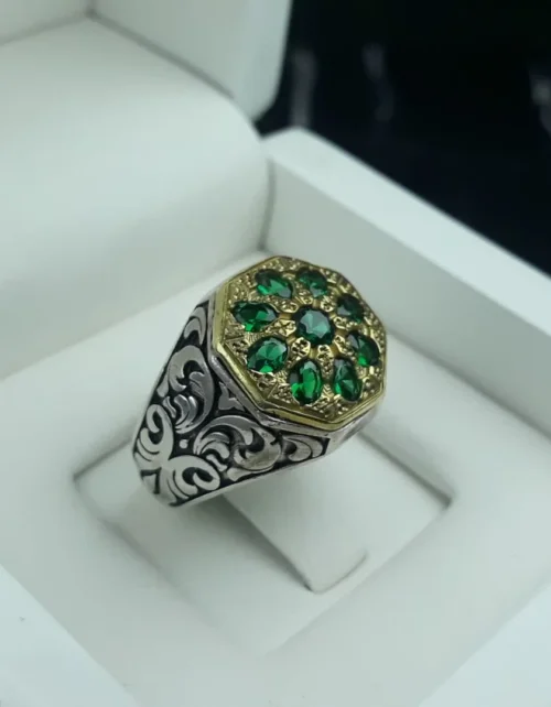 انگشتر طرح زمرد کد 3717