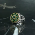 انگشتر طرح زمرد کد 3717 - تصویر 2
