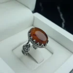انگشتر عقیق یمنی پرتقالی کد 3719