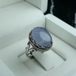 انگشتر عقیق یمنی کبود کد 3724