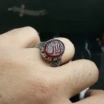 انگشتر عقیق کبدی خراسانی خطی کد 3725 - تصویر 4