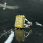 انگشتر عقیق زرد خطی کد 3733 - تصویر 3