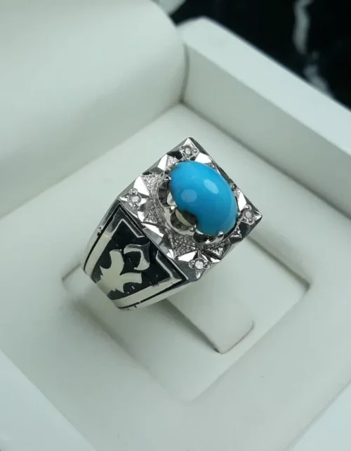 انگشتر فیروزه عجمی درجه یک کد 3745