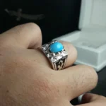 انگشتر فیروزه عجمی درجه یک کد 3745 - تصویر 2