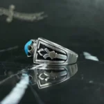 انگشتر فیروزه عجمی درجه یک کد 3745 - تصویر 4
