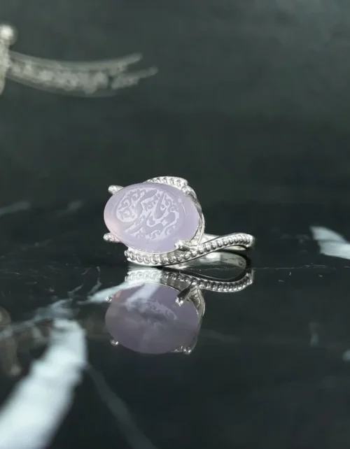 انگشتر عقیق سوسنی خطی کد 3750