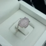 انگشتر عقیق سوسنی خطی کد 3750 - تصویر 4